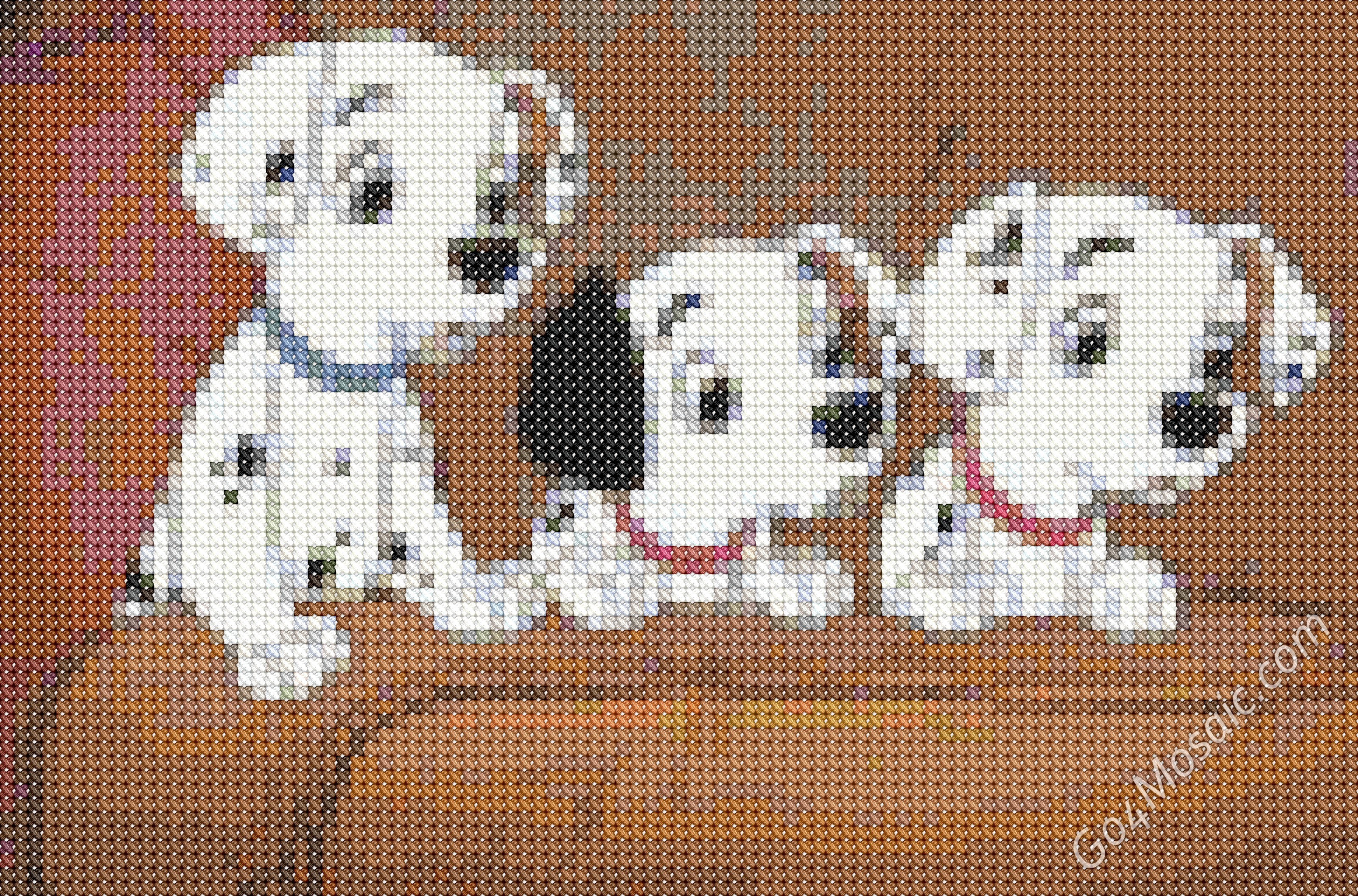 Cross-stitched mosaic from 101 Dalmatians