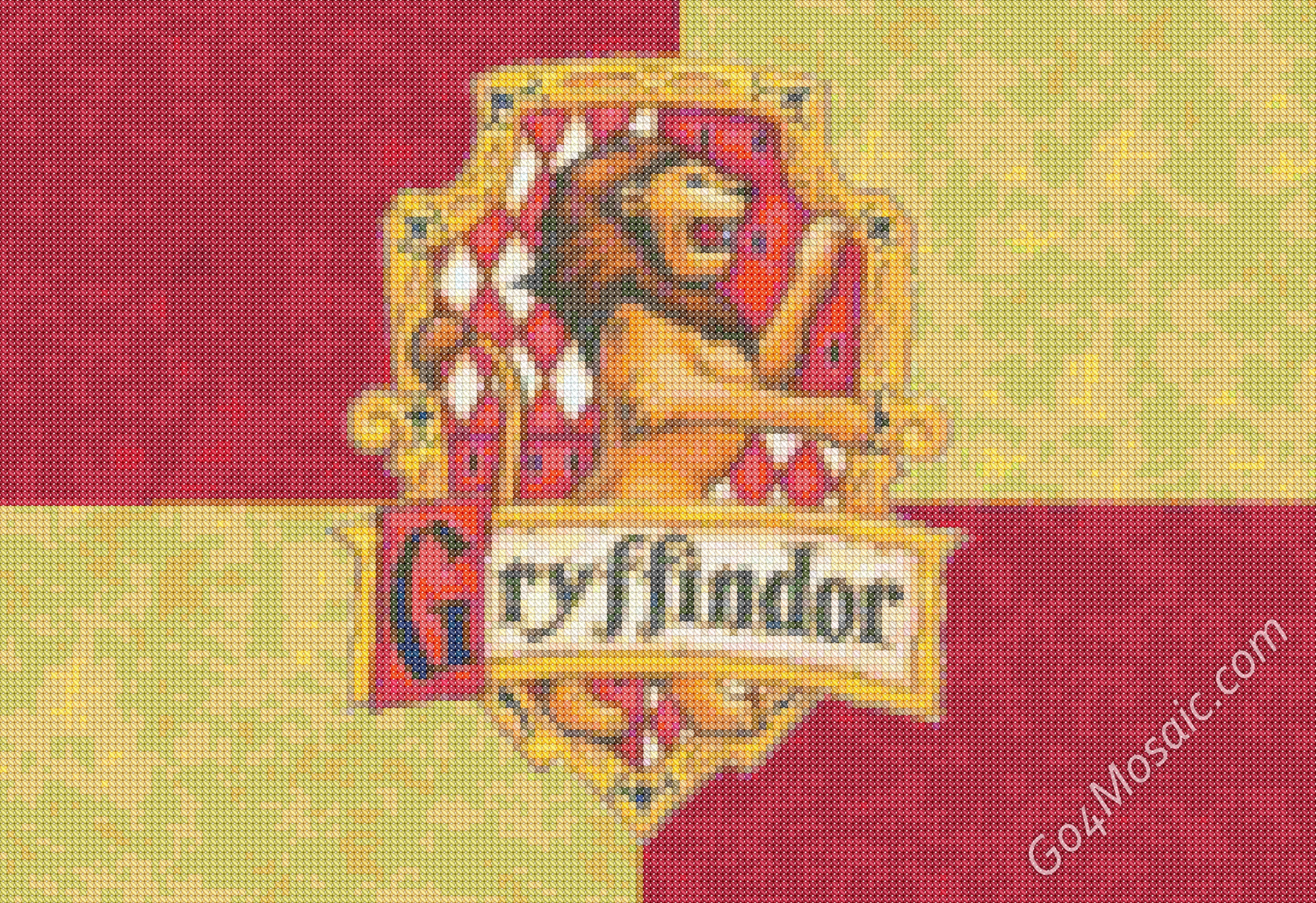 Cross-stitched Gryffindor Flag