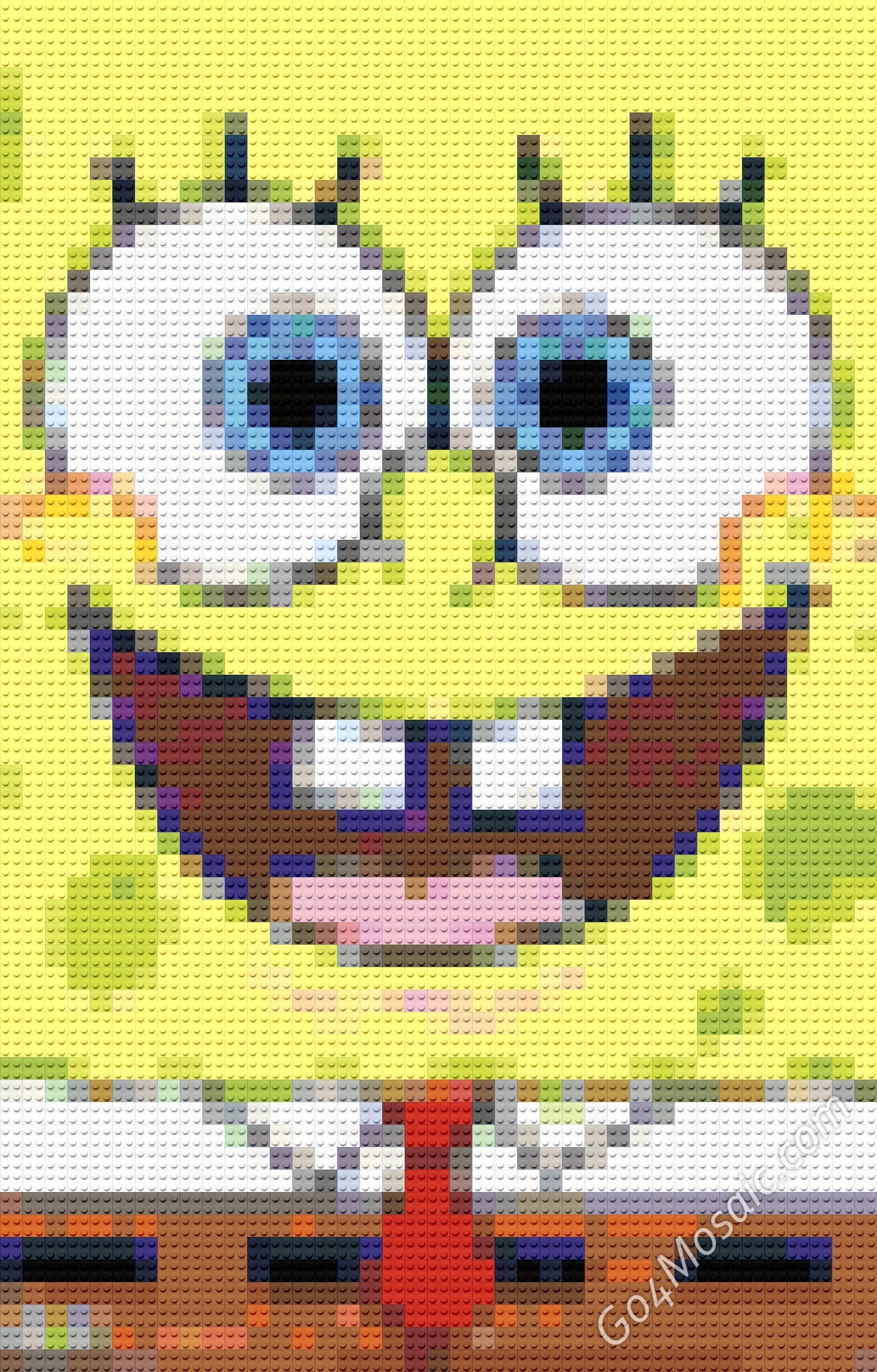 Spongebob Squarepants mosaic from Lego Bricks