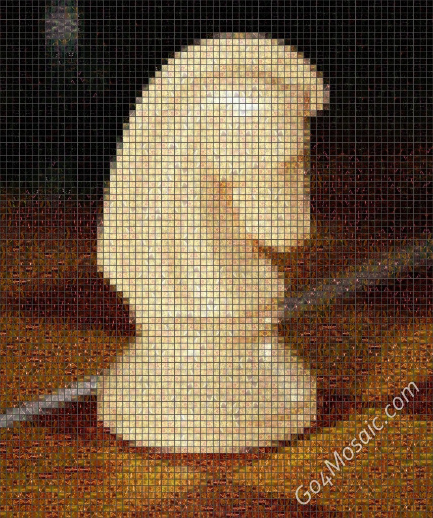 Chess Knight mosaic from Marble