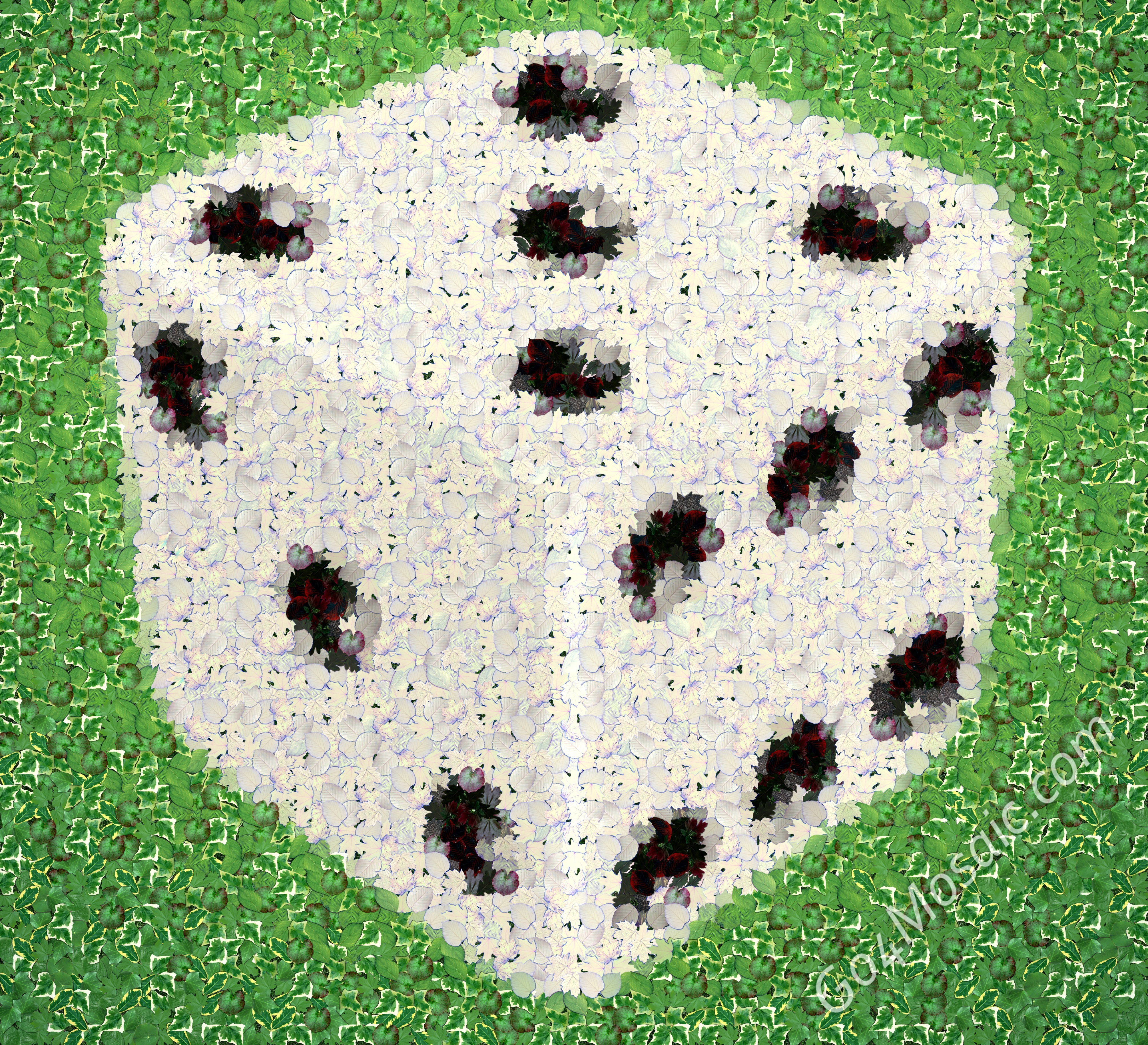Dice mosaic from Leaves