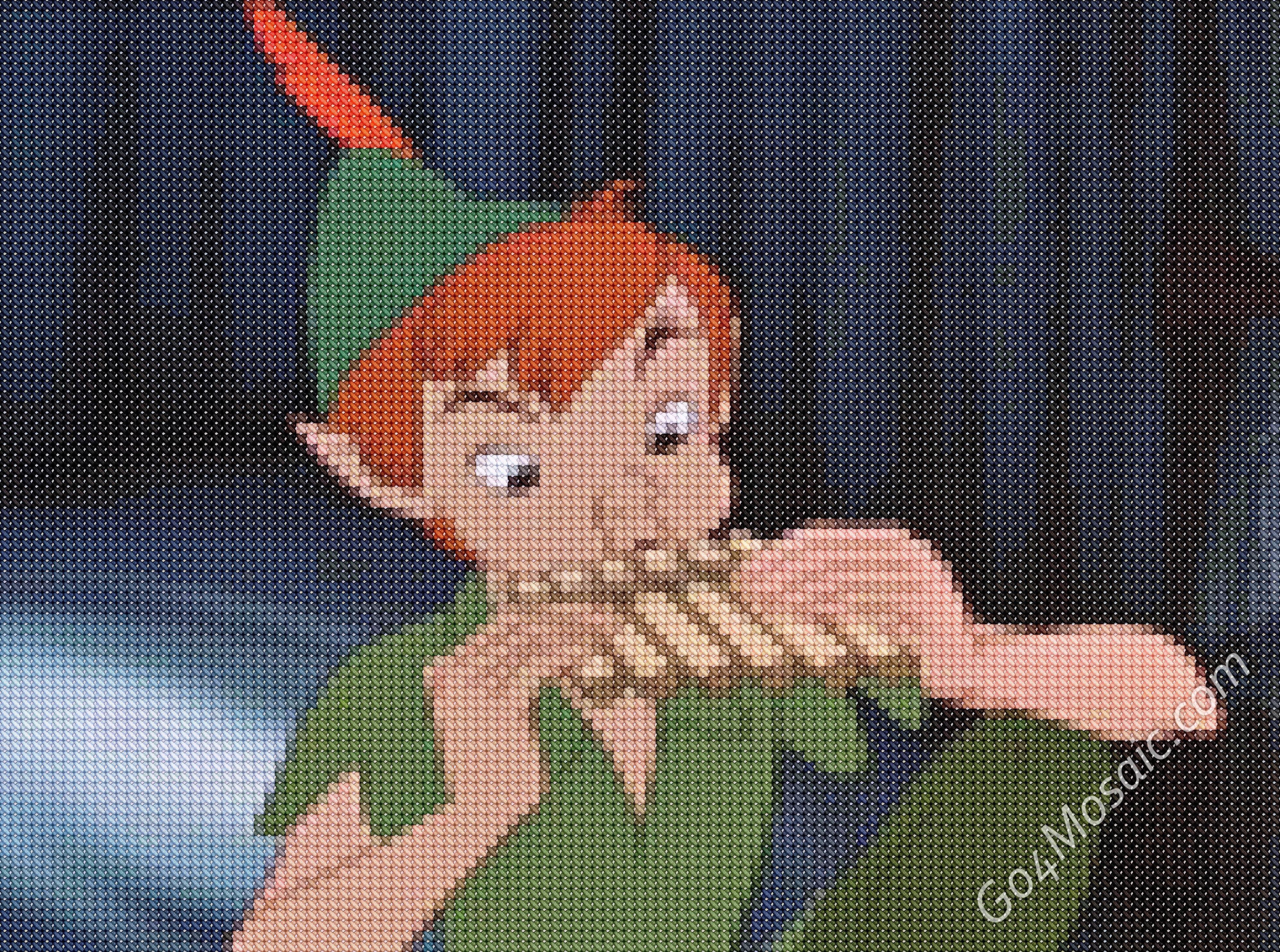 Cross-stitched Peter Pan