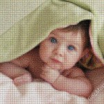 Baby mosaic from marble