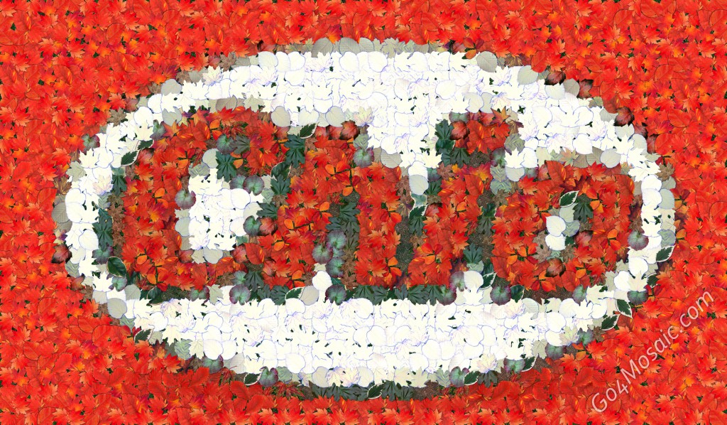Chio logo mosaic from leaves