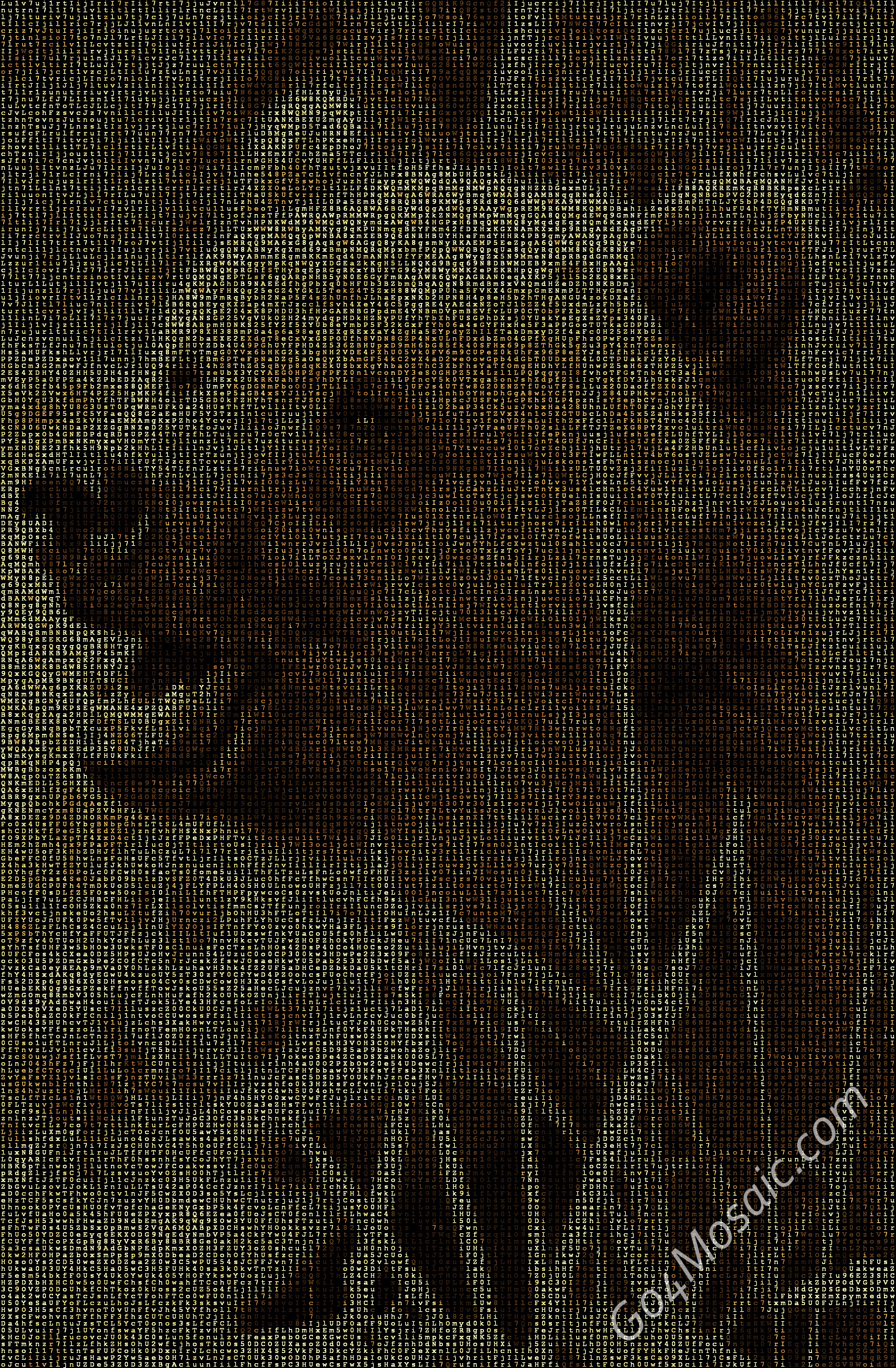 Bear mosaic from matrix letters