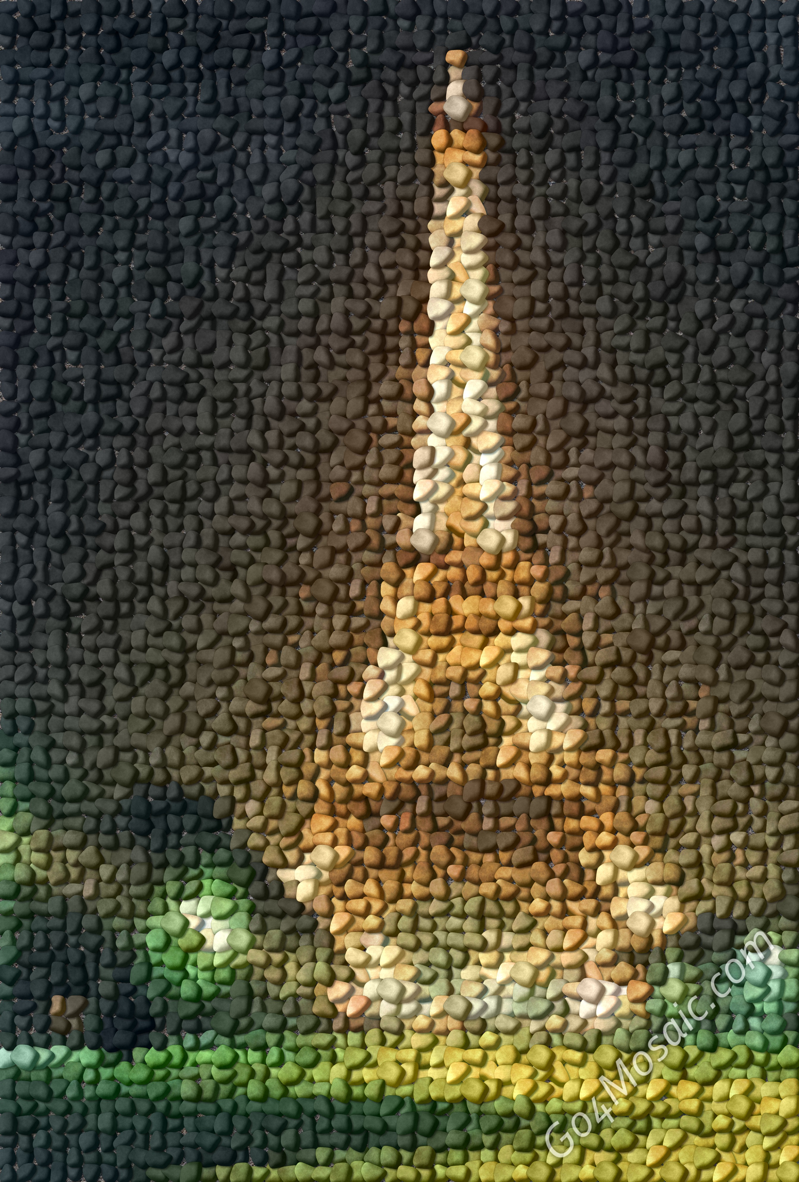 Eiffel Tower mosaic from Pebbles