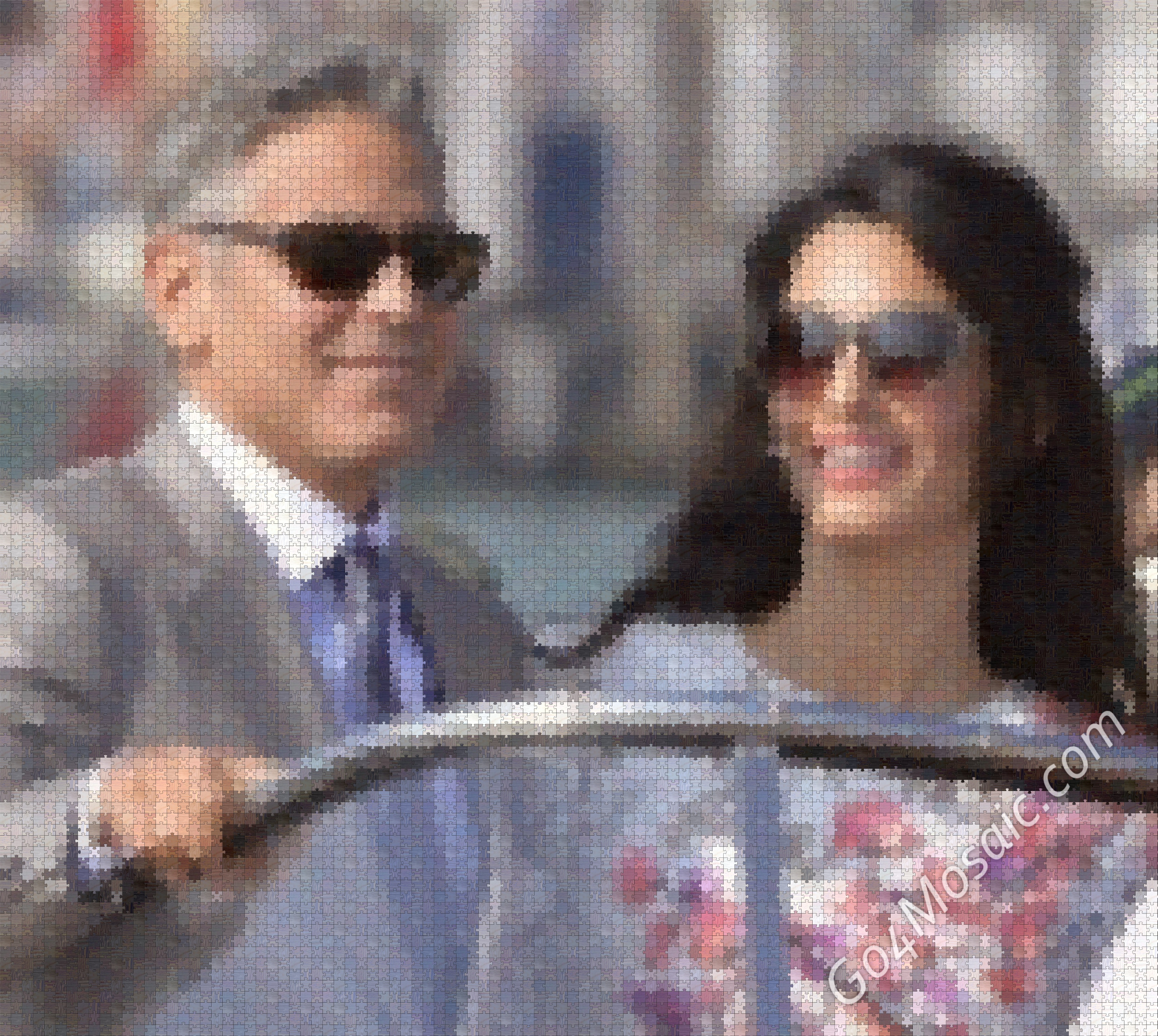 George Clooney and Amal Alamuddin mosaic from Wooden Jigsaw