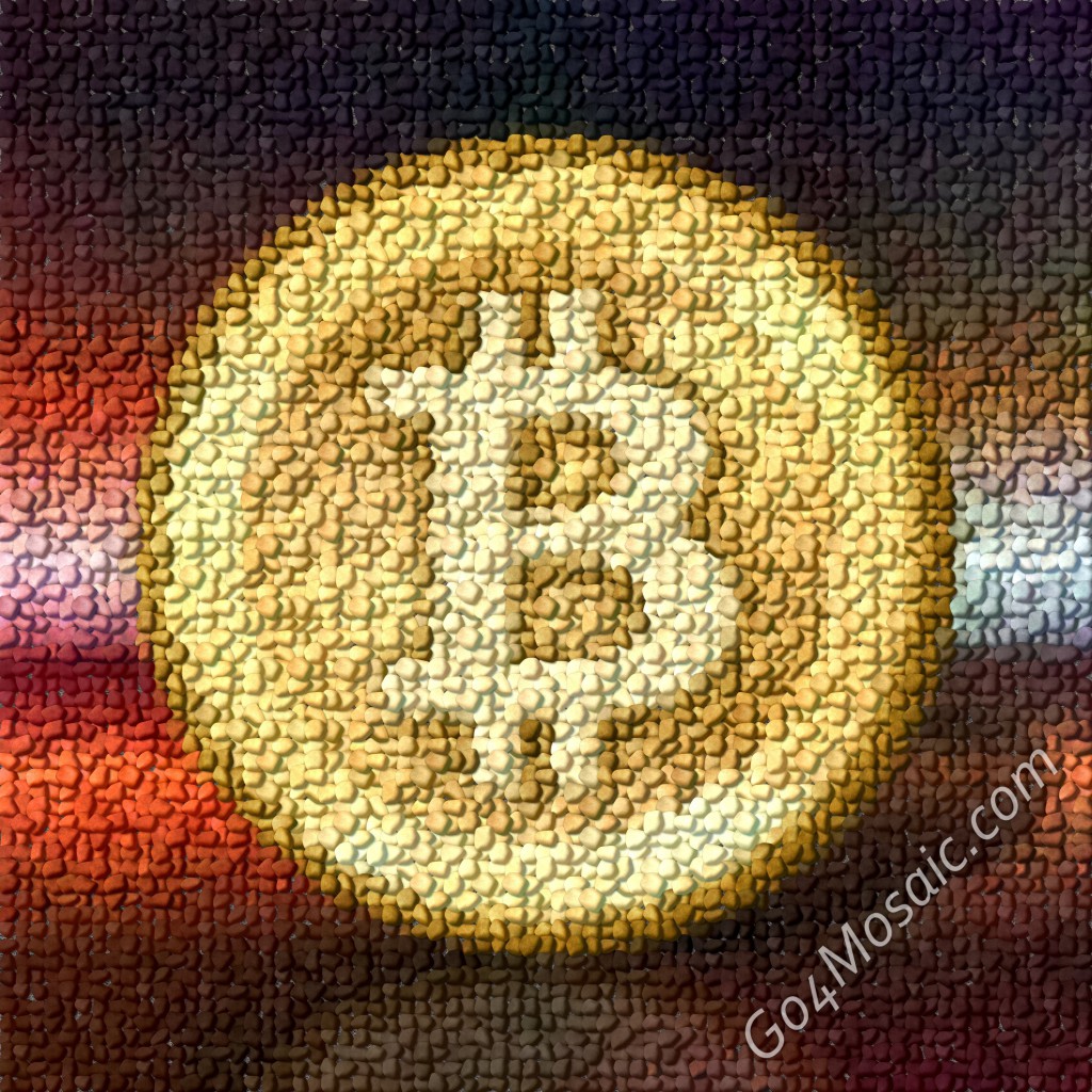 Bitcoin mosaic from Pebbles