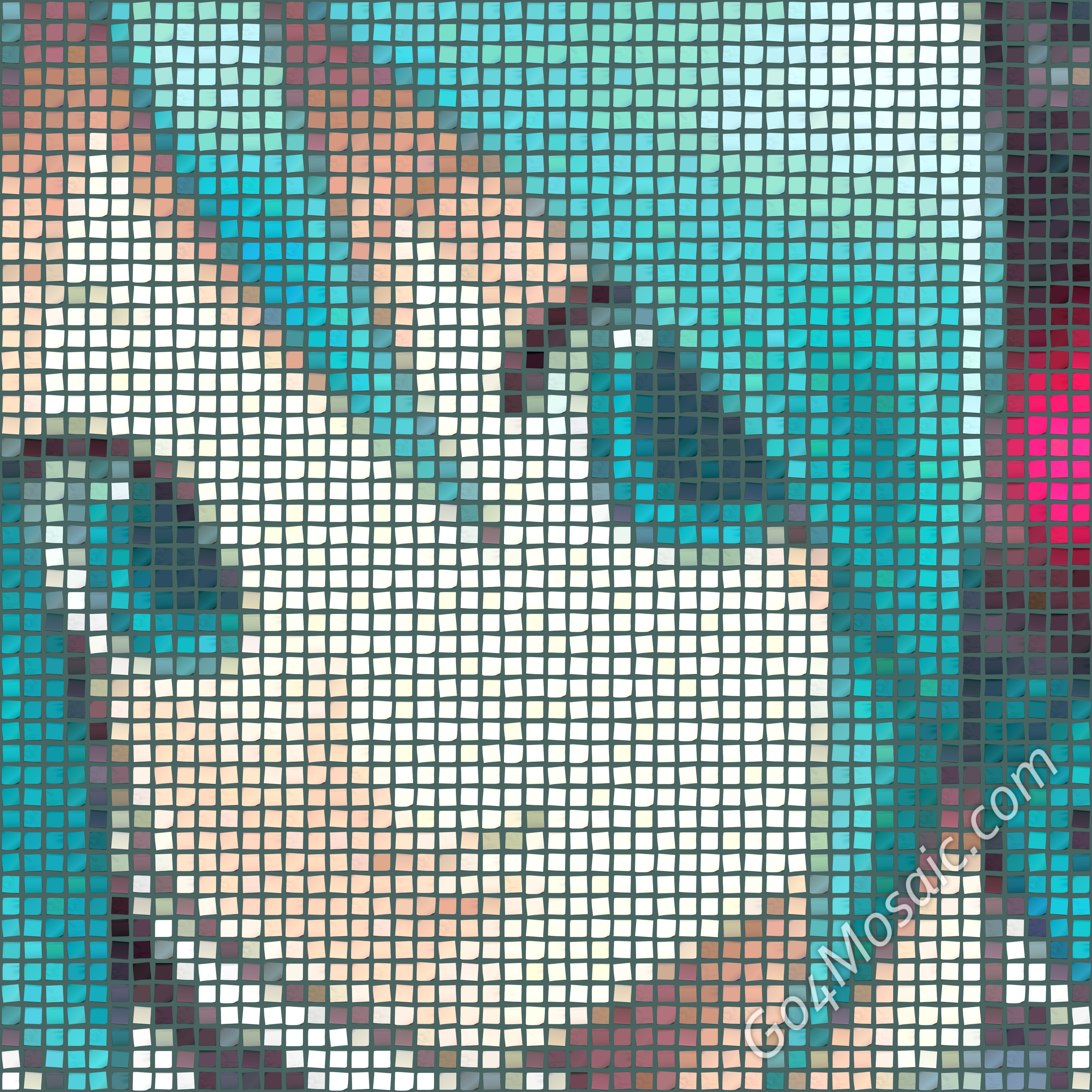 Hatsune Miku mosaic from Postits