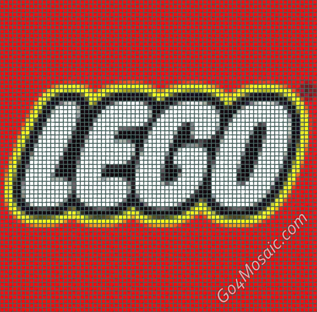 Lego logo mosaic from postits