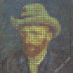 Vincent van Gogh mosaic from postits 4000px