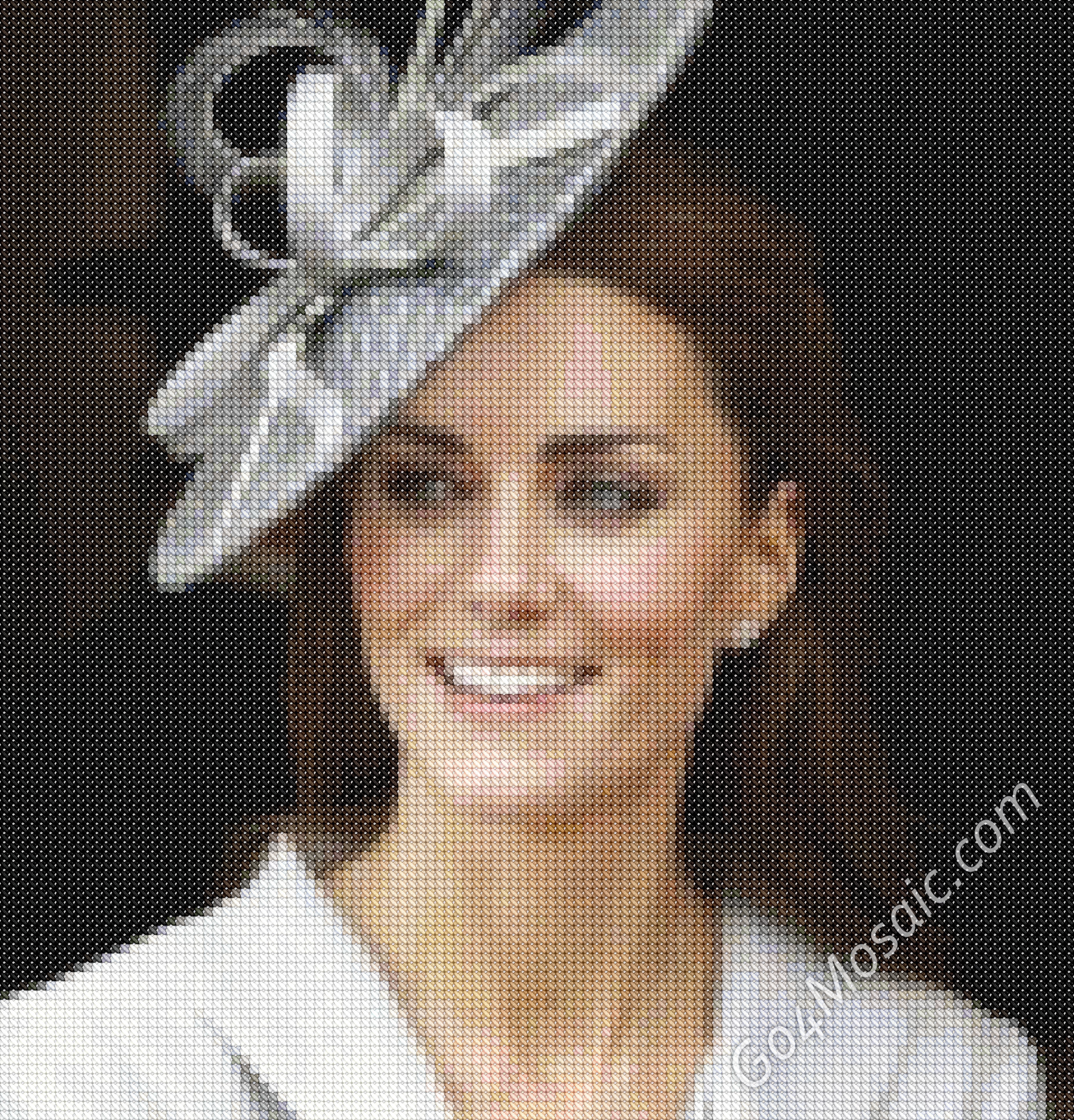 Cross-stitched Kate Middleton mosaic