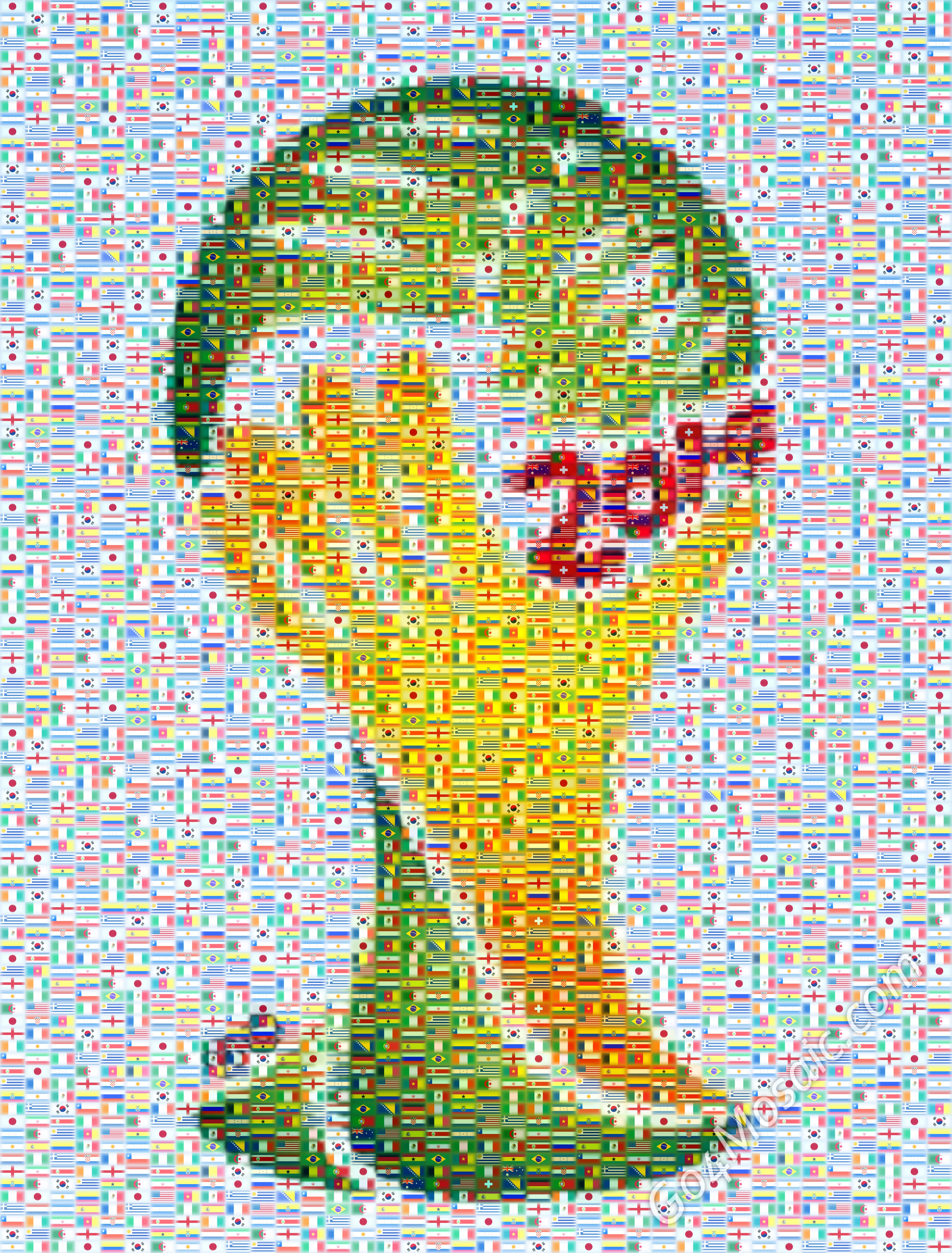 Fifa World Cup 2014 Brazil mosaic from the flags of the participating countries